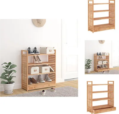 Obrázek produktu pro vidaXL Botník se zásuvkou 70x27x81 cm, ořechový masiv - Botníky a skříně