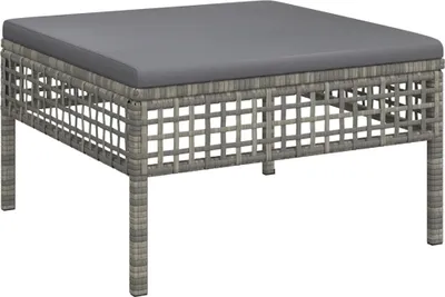 Obrázok produktu pre vidaXL Záhradná stolička s vankúšom Grey Poly Rattan