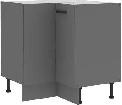 Produktbild von Küche NESSA Eckunterschrank 90X90 Anthrazit Küchenzeile Küchenblock Einbauküche