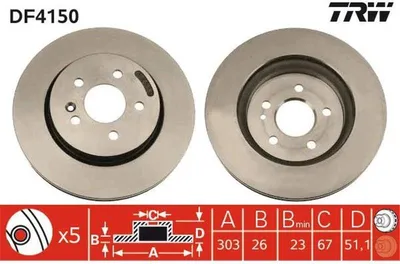 Produktbild von TRW Bremsscheiben (2 Stück) Vorderachse DF4150