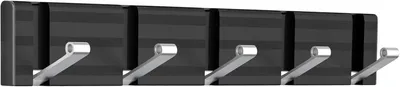 Produktbild von Wandgarderobe Klappbar Mit 5 Haken, Metall Schwarz/Silber, Für Bad Und Flur