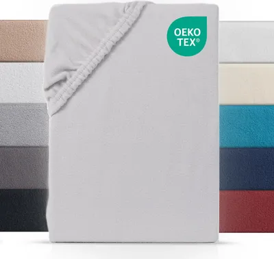 Produktbild von Teddy Plüsch Spannbettlaken Boxspring 180-200x200-220 cm, Warmes Winter Bettlaken Silber