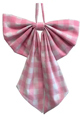 Geruite Dekoschleife, groß, 25 x 35 cm, rosa