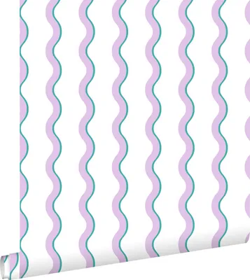 Zdjęcie produktu dla ESTAhome Tapeta faliste paski fioletowym,niebieskimIbiałym 50 x 900 cm