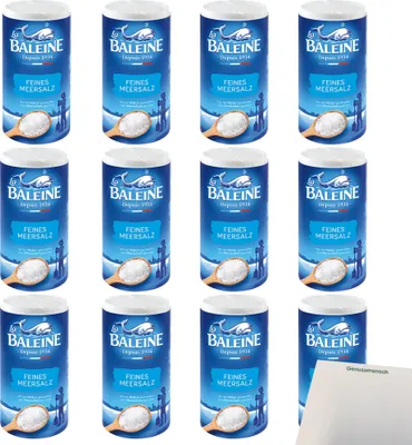 Produktbild von La Baleine Meersalz fein Streuer VPE (12x500g Packung) + usy Block