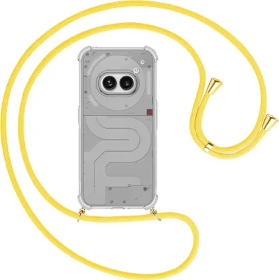 Produktbild von Handykette Backcover-Schutzhülle mit Band (Metall goldfarben) für Nothing Phone (2a) - gelb