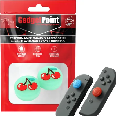 Produktbild von Thumbgrips - Thumb Grips voor Nintendo Switch Joy-Con Controllers - Gaming Thumbgrips - Performance Anti-Slip Thumbsticks - Bescherming Accessoires - Fruit - Kers groen -