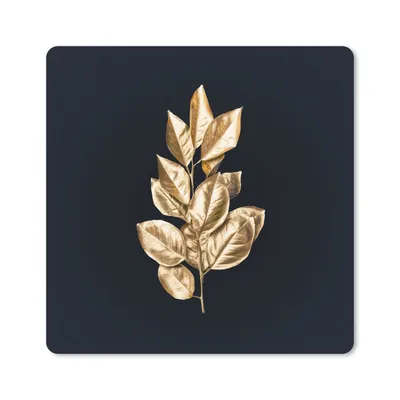 Produktbild von MuchoWow® Mauspad Mousepad Pflanze - Blätter - Gold - Schwarz - Luxus 30x30 cm - Mousepads - Maus Mat - Pad - Mausunterlage - Gaming