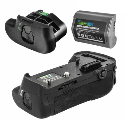 Immagine prodotto di Set batteria e impugnatura – compatibile con Nikon MB-D12 + EN-EL18 a/b agli ioni di litio da 2600mAh + coperchio vano batterie BL-5