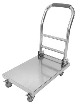 Zdjęcie produktu dla Wózek transportowy platformowy magazynowy ze stali nierdzewnej Mega-M nośność do 200kg 73x47x89cm
