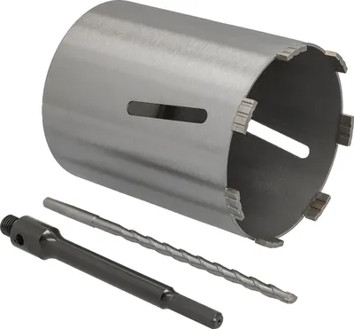 Produktbild von Diamantbohrkrone Ø 152 mm Nutzlänge 180 mm mit 6-kant-Aufnahme 200 mm und Zentrierbohrer 240 mm Segmenthöhe 10 mm Diamant Bohrkrone Trockenbohrkrone Kernbohrer Betonbohrkrone Kernbohrkrone BTEC