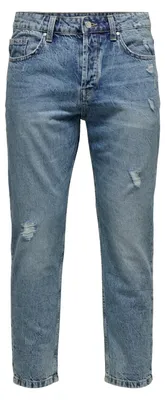 Produktbild von ONLY & SONS Cropped Loose Fit Jeans Straight Leg Denim Ankle Pants Hose ONSAVI Größe: 34W / 34L