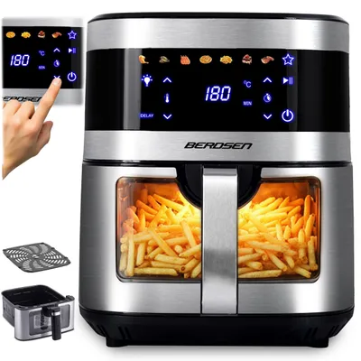 Heißluftfritteuse XXL 9,1 L, 1700 W, Touchscreen, 7 Programme
