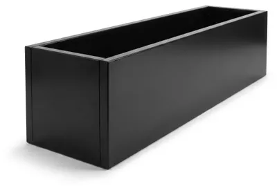 Zdjęcie produktu dla IvoQ Czarna stalowa donica ogrodowa – bez dna – 120 x 30 x 30 cm, Obraz wygenerowany przez AI
