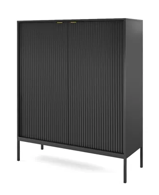 Produktbild von AX LIVING Modern Kommode Eternas K104 mit Lamellenfront 104 cm Schwarz