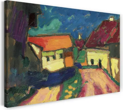 Produktbild von Leinwandbild (120x80cm): Alexej von Jawlensky - Dorfstraße, echter Holz-Keilrahmen inkl. Aufhänger, handgefertigt in Deutschland