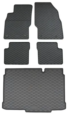 Rigum Gummi Fußmatten + Kofferraumwanne im Set für Opel Corsa D + E, schwarz
