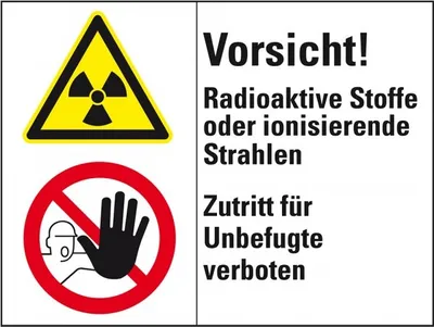 Produktbild von Dreifke® Aufkleber I Kombischild mit Symbol Vorsicht! Radioaktive Stoffe..., ...