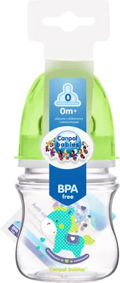Image de Canpol Babies Biberon à large ouverture, Animaux exotiques, 120 ml - vert