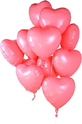 Produktbild von 12 Stück Folienballon "ROSA HERZ" im Herz-Design (43cm) Heliumballon Luftballon - Hochzeit Geburtstag Verlobung Party Dekoration Liebe rosa