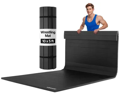 Produktbild von VEVOR 3x1,5m Wrestlingmatte, dicke Kampfsportmatte für Home-Gym-Workouts, wasserdichte PVC-Rollmatten für Gymnastik, Tatami, Jiu Jitsu BJJ MMA Judo, Boxen, Schwarz, 3x1.5 m