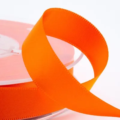 Satijnen lint, 10 mm x 25 m, oranje, doppelseitig