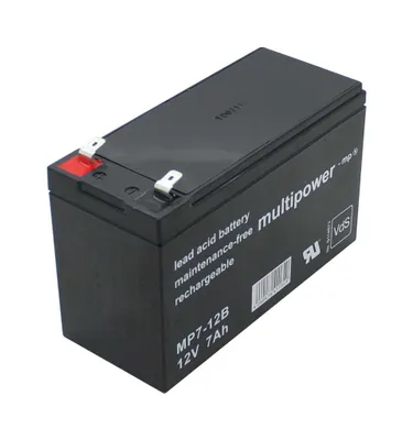 Zdjęcie produktu dla Multipower MP7-12B 12V 7Ah 6,3mm Faston akumulator kwasowo-ołowiowy AGM akumulator ołowiowo-żelowy
