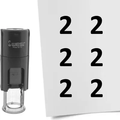 Immagine prodotto di Timbro CombiCraft numero 2 inchiostro nero rotondo da 10 mm - per 1 pezzo
