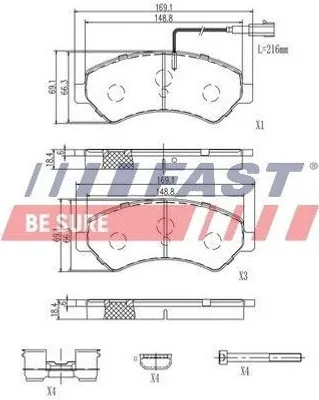 Produktbild von FAST Bremsbeläge Satz Vorne Bremsklötze für FIAT Ducato Kastenwagen (250, 290) FT29132HD