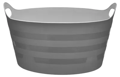 Produktbild von Garronda 15L Flexibler Kunststoffkübel Futtertrog Eimer Tubtrug Wäschekorb (Grau) GD-STIC-ElasticBasket