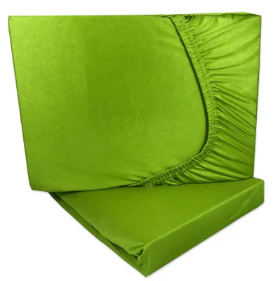 Produktbild von Doppelpack Mikrofaser Spannbettlaken 90x200 cm - 100x200 cm Apfel Grün