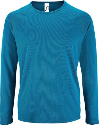 Image de SOLS T-Shirt Performance Homme Sporty, manches longues PC2903 (3XL) (Bleu eau)