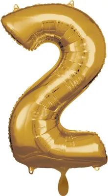Immagine prodotto di Palloncino in foil numero 2 oro - 86 cm