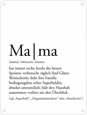 Produktbild von Mama Metallschild mit lustiger Worterklärung Schild Blechschild Emailleschild