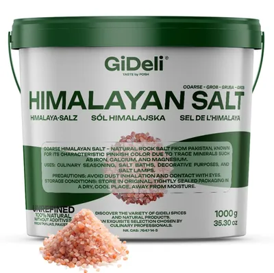 Produktbild von Salz 1kg Rosa Grob Kristallsalz Steinsalz Saunasalz Speisesalz GiDeli