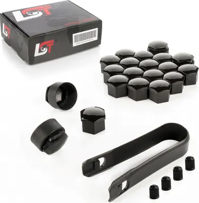 Produktbild von 20x Radschrauben Kappen Set 17 mm Schwarz glänzend Diebstahlhemmend für BMW MINI