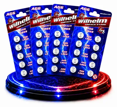 Produktbild von 40 x Wilhelm AG6 LR69 - LR921 - 171 - 371 - GP71A Qualitätsbatterien 1,5 V Alkaline