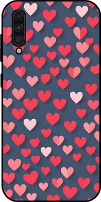 Produktbild von Smartphonica Telefon Fall passt Samsung Galaxy A30s/A50/A50s mit rosa und roten Herzen Impressum - TPU Backcover Fall mit rosa und roten Herzen Design