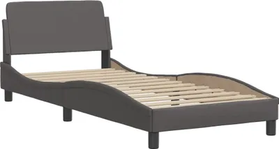 Produktbild von Bettgestell "Dover" Grau 90x190 cm Kunstleder
