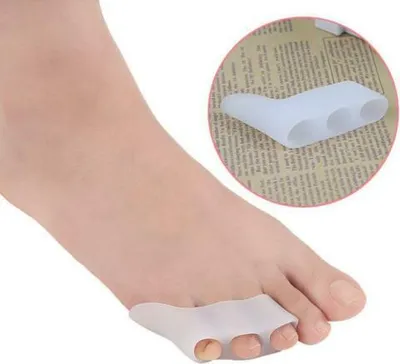 Produktbild von 2 x Silikon Zehenspreizer Kleiner Zeh Zehenkorrektur Ballenschutz Hallux Valgus