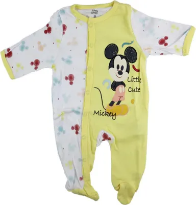 Produktbild von Disney Mickey Maus Baby langarm Body Strampler – Gelb / 92