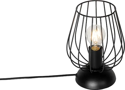 Zdjęcie produktu dla QAZQA - Nowoczesna lampa stołowa I lampa stołowa I lampa I lampa czarny przewód - Palica I salon I sypialnia - stal okrągła - LED odpowiedni E27