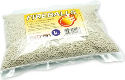 A bag of fire extinguishing granules.