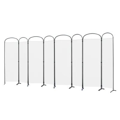 Zdjęcie produktu dla Angel Living 8-częściowy parawan wewnętrzny, przegroda, składana przegroda, parawan wewnętrzny na taras lub balkon, 448 x 182 cm, biały