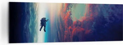 Produktbild von Bild auf Leinwand - Leinwandbild - Einteilig - Kosmos Astronaut Planet - 160x50cm - Wand Bild - Wanddeko - Wandbilder - Leinwanddruck - Bilder - Wanddekoration - Leinwand bilder - AB160x50-5049