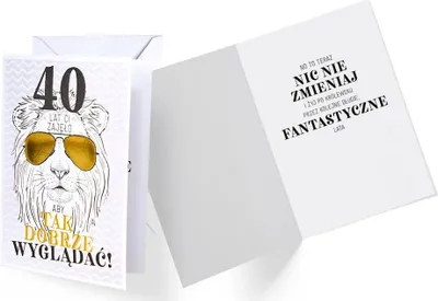 Obrázek produktu pro Přání k oslavě 40. narozenin - Lev