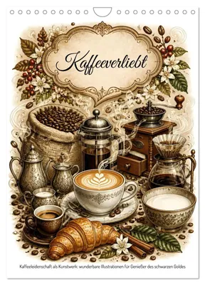 Produktbild von Kaffeeverliebt (Wandkalender 2027 DIN A4 hoch), CALVENDO Monatskalender