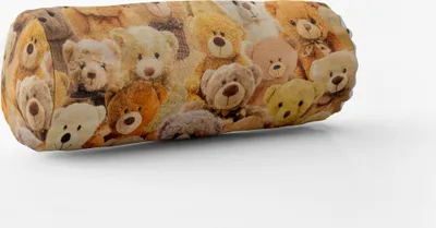 Produktbild von SCHÖNER LEBEN. Kissenhülle Teddybären braun beige div. Größen Größe 15x40cm (ØxB) Nackenrolle 15x40cm (ØxB) Nackenrolle Größe