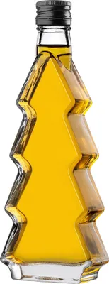 Zdjęcie produktu dla Szklane butelki KADAX w kształcie choinki, 200 ml, 1 sztuka, butelki świąteczne z zakrętką, butelki na likier na Boże Narodzenie, puste butelki na alkohol do napełniania (czarne)