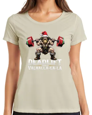 Productafbeelding van Deadlift Till Valhalla La La Wikinger T-shirt voor dames, natuurprint, maat L